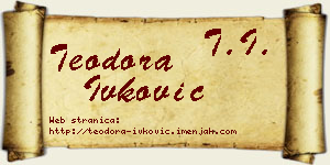 Teodora Ivković vizit kartica